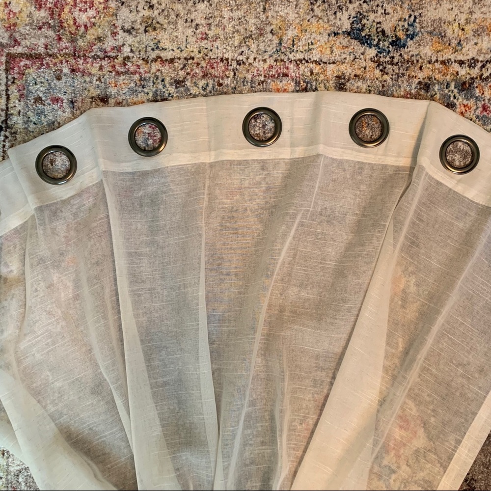 Threshold Linen Grommet Sheer Curtain Panels (6)